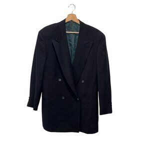 Giorgio Armani Colezzioni Black Peak Doppler Double-Breasted Blazer Jacket Men's